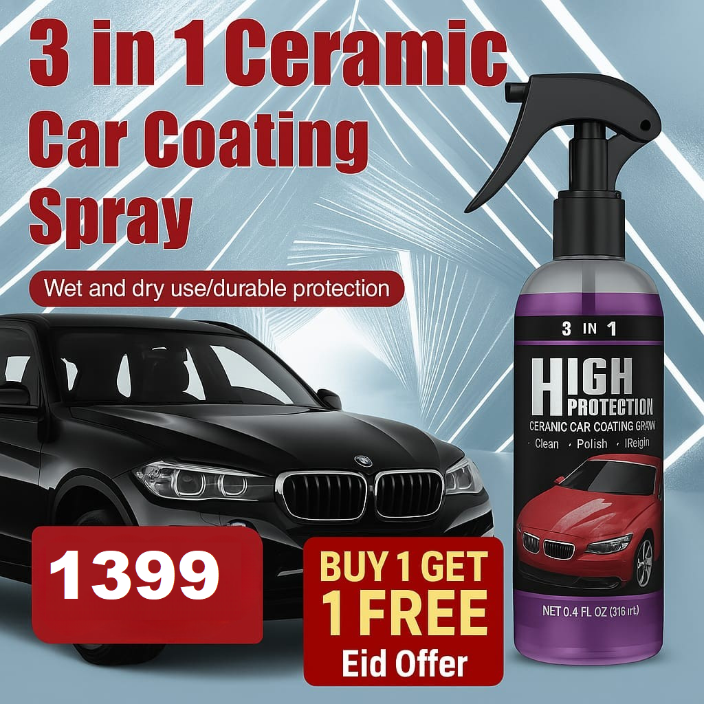 Premium Quality 3 In 1 High Protection Quick Car Coating Spray | Buy 1 Get 1 Free🔥  (Pack Of 2)