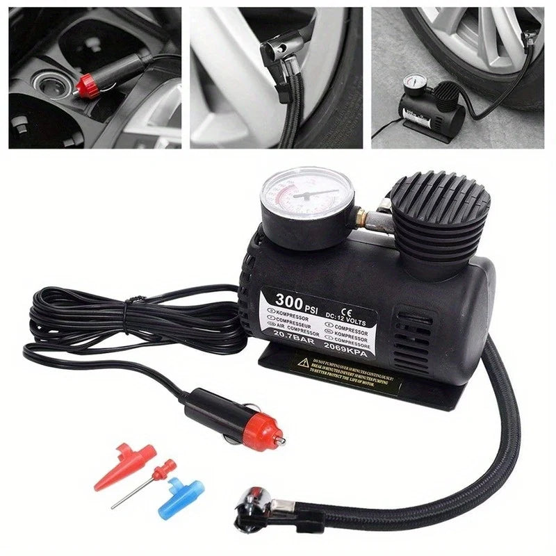 Mini 12V 300 PSI Portable Car Air Pump | Electric Tyre air Compressor
