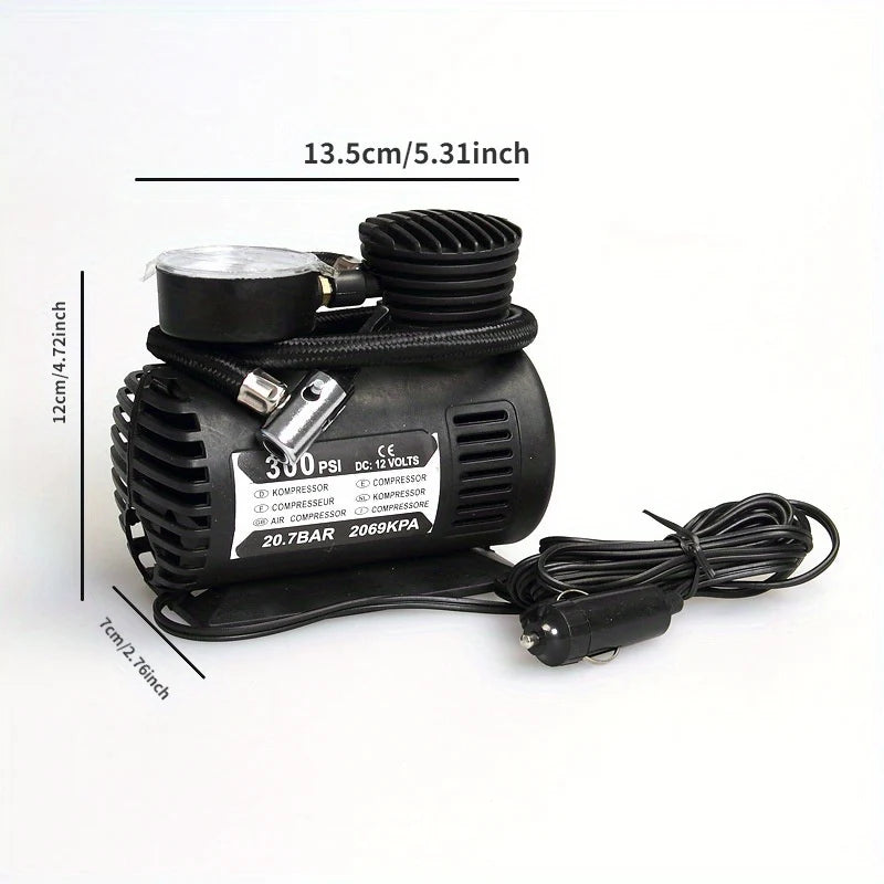 Mini 12V 300 PSI Portable Car Air Pump | Electric Tyre air Compressor