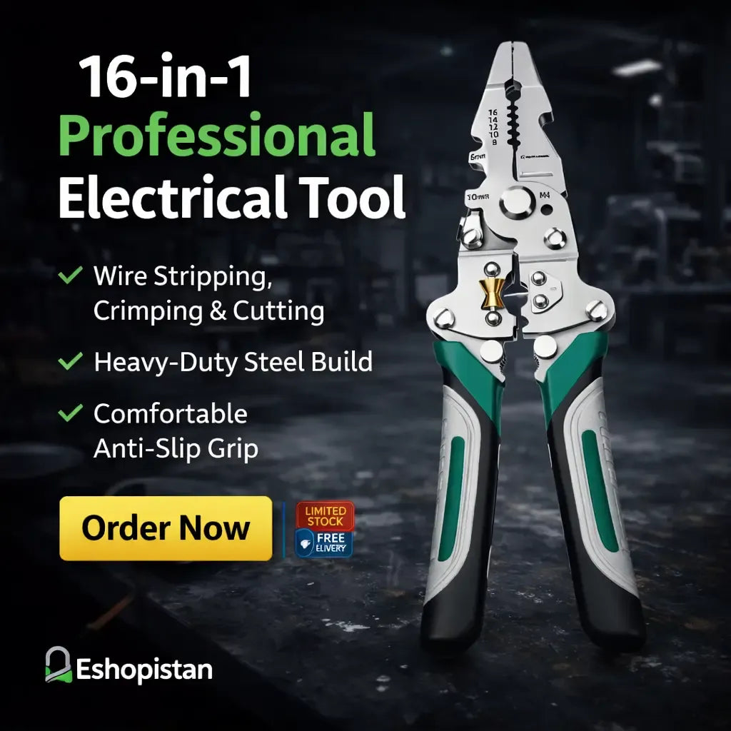 All in 1 Multi-Functional Plier - Wire Stripper ,Cutter ,Crimper | Pure Stainless Steel