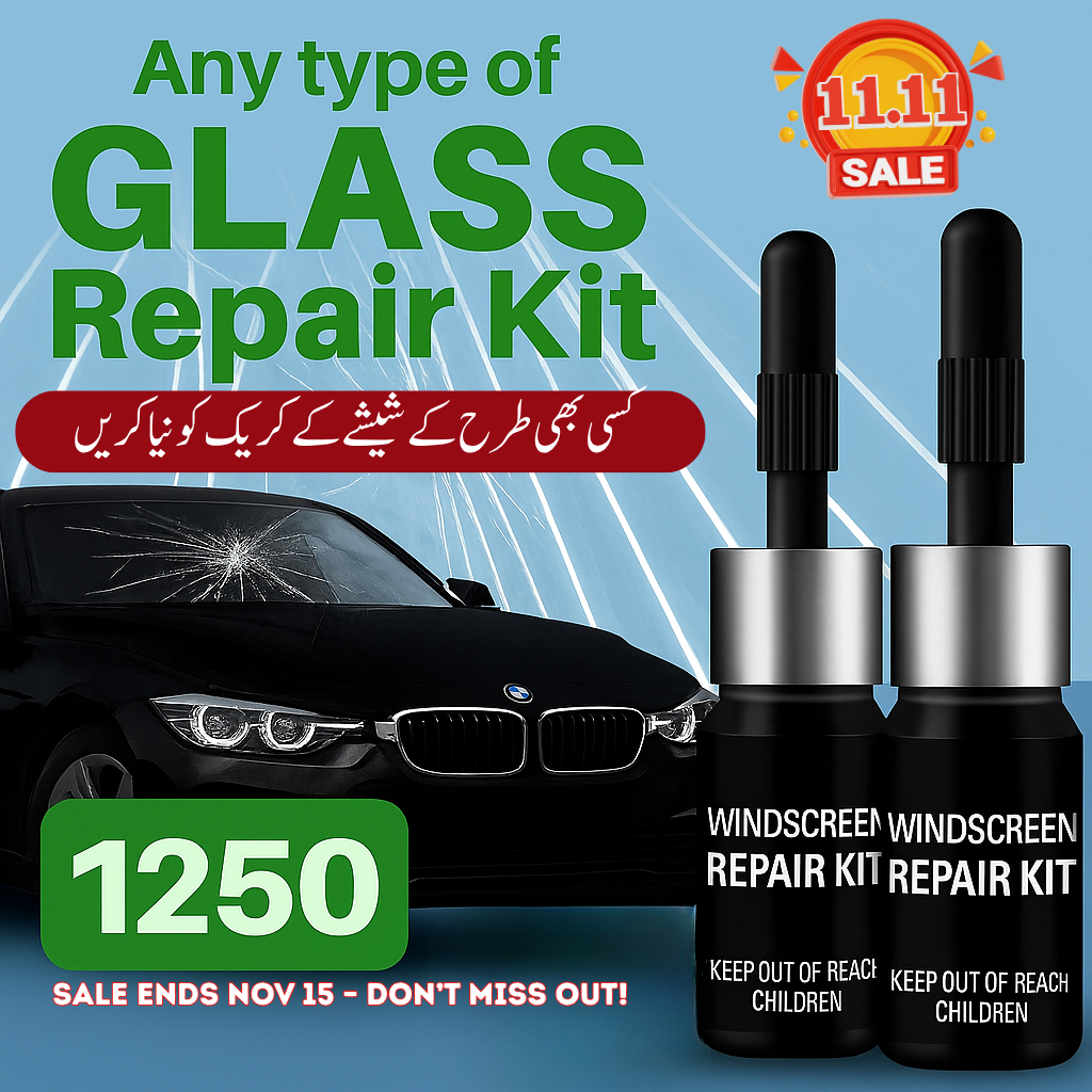 Windshield Automotive Glass Crack Nano Repair Fluid Kit – Quick & Easy DIY Solution for any type of Glass