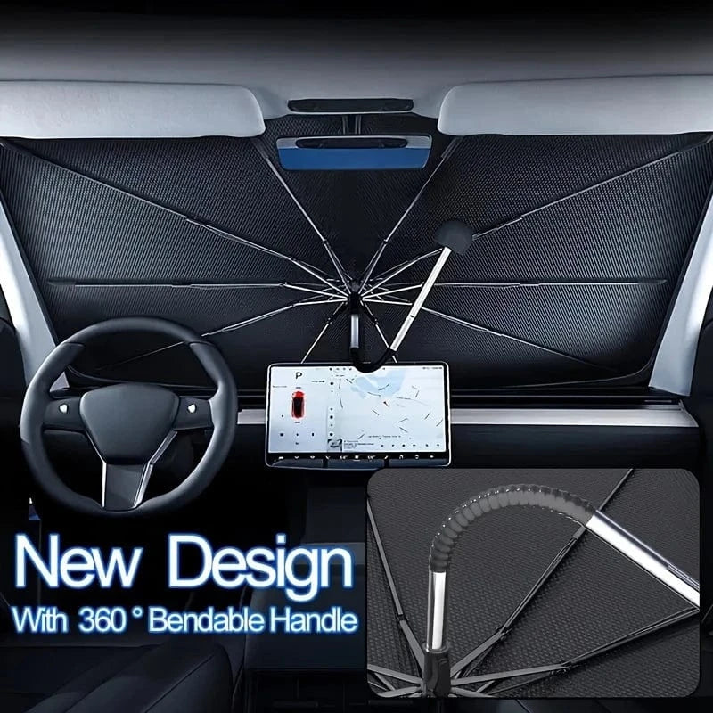 Universal Foldable Car Windshield Sunshade Umbrella – UV & Heat Protection for All Cars ☀️🚗