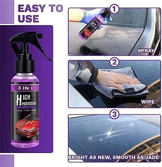 Premium Quality 3 In 1 High Protection Quick Car Coating Spray | Buy 1 Get 1 Free🔥  (Pack Of 2)