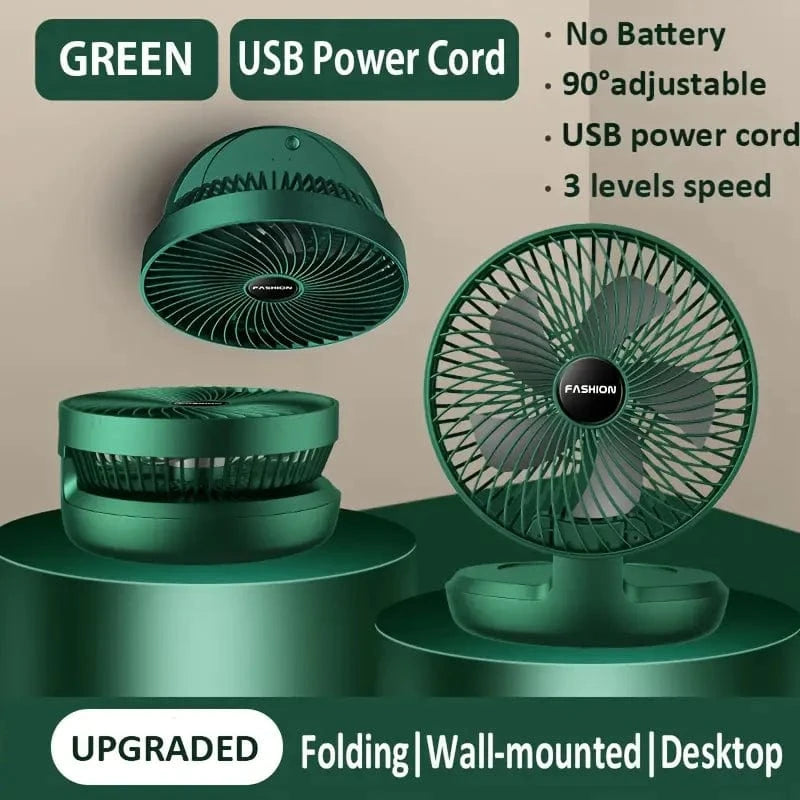 USB Rechargeable Portable Telescopic Folding Fan -3 Speeds Adjustable speed and Height Fan ( Free Shipping )