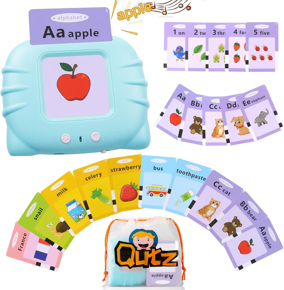 Interactive Flash Cards for Kids | Baby Reading Machine for kids early learning English
