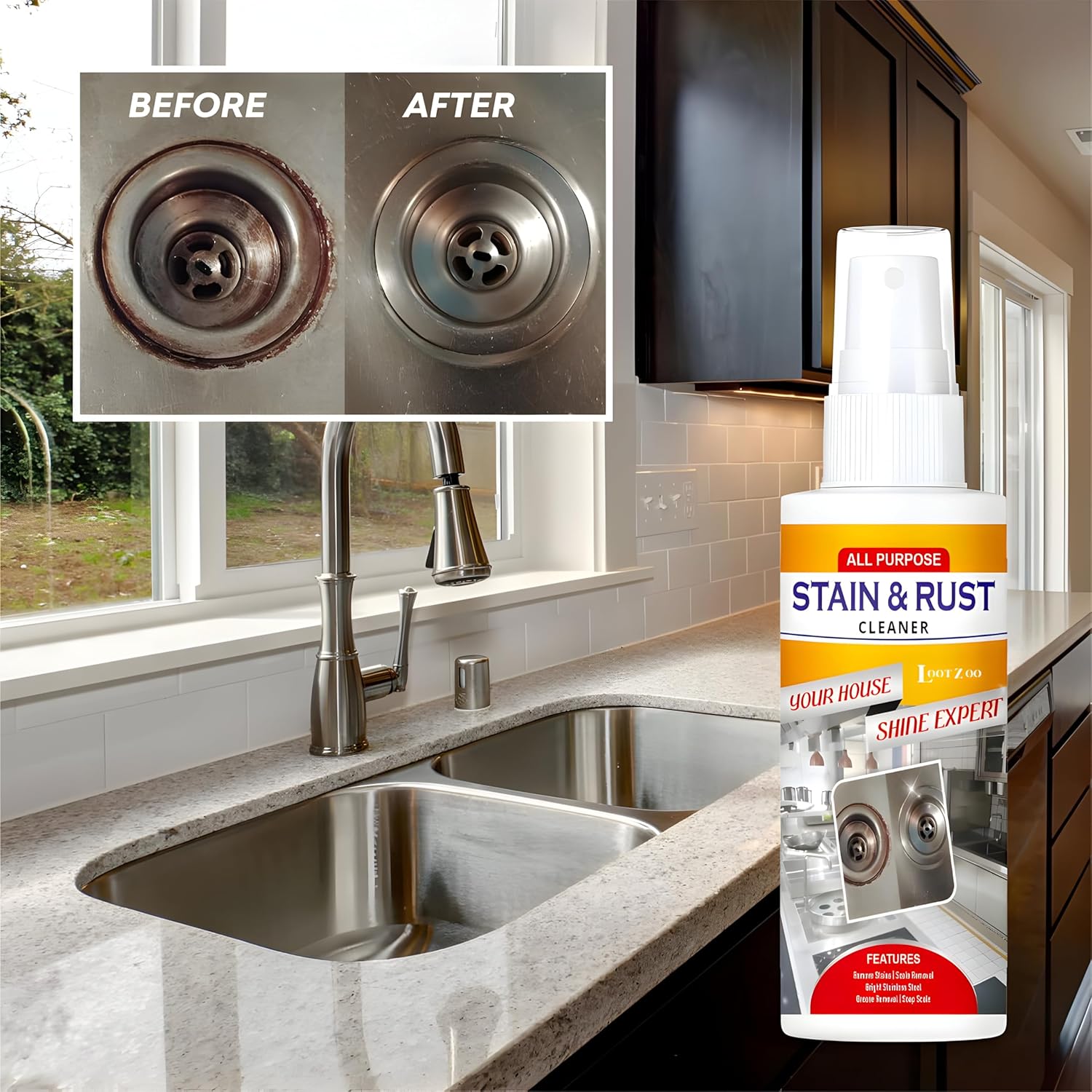 High-Performance Multi-Purpose Rust Remover Spray, Suitable for Cars, bikes and Household items ( Buy 1 Get 1 Free🔥)