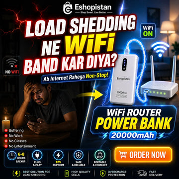 20,000 MAh   12V-Wifi Router Power Bank (8-10hrs Battery Time)