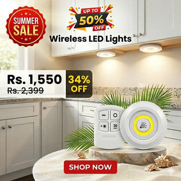 Led Night Light With Remote Control Pack of 3 Wireless LED Night Lights with Remote Control – Eshopistan