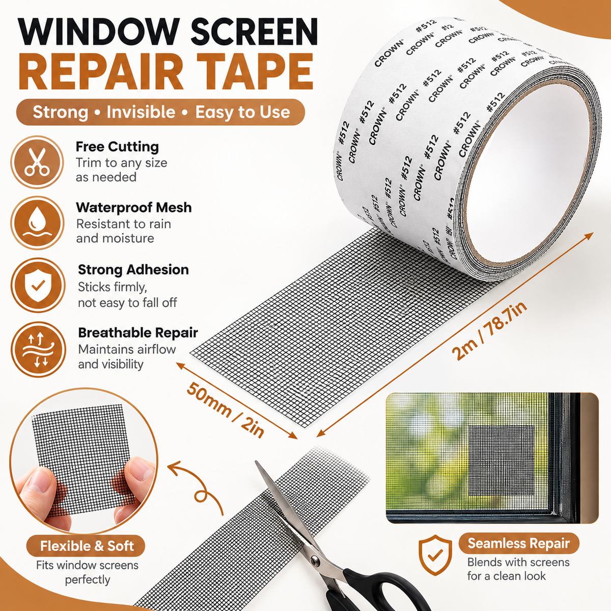 Door & Window Screen Repair Tape – Easy Fix  (🔥 BUY 1 GET 1 FREE! 🎁)