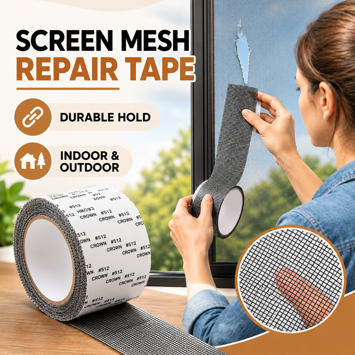 Door & Window Screen Repair Tape – Easy Fix  (🔥 BUY 1 GET 1 FREE! 🎁)