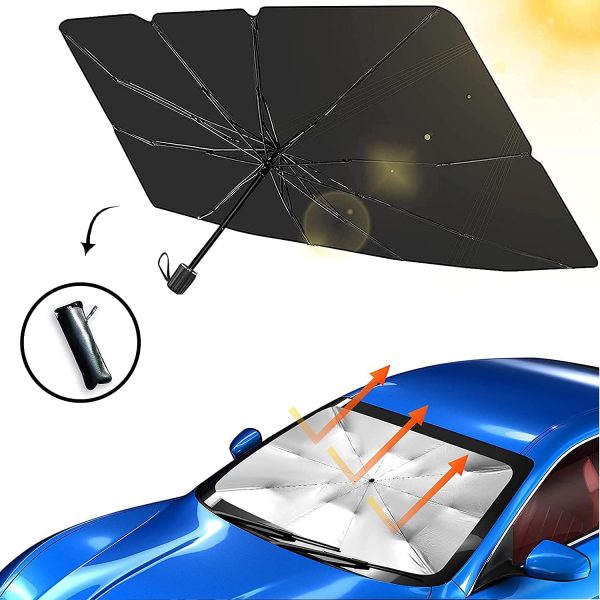 Universal Foldable Car Windshield Sunshade Umbrella – UV & Heat Protection for All Cars ☀️🚗