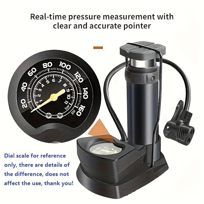 Foot & Hand Air Pump With Pressure Gauge