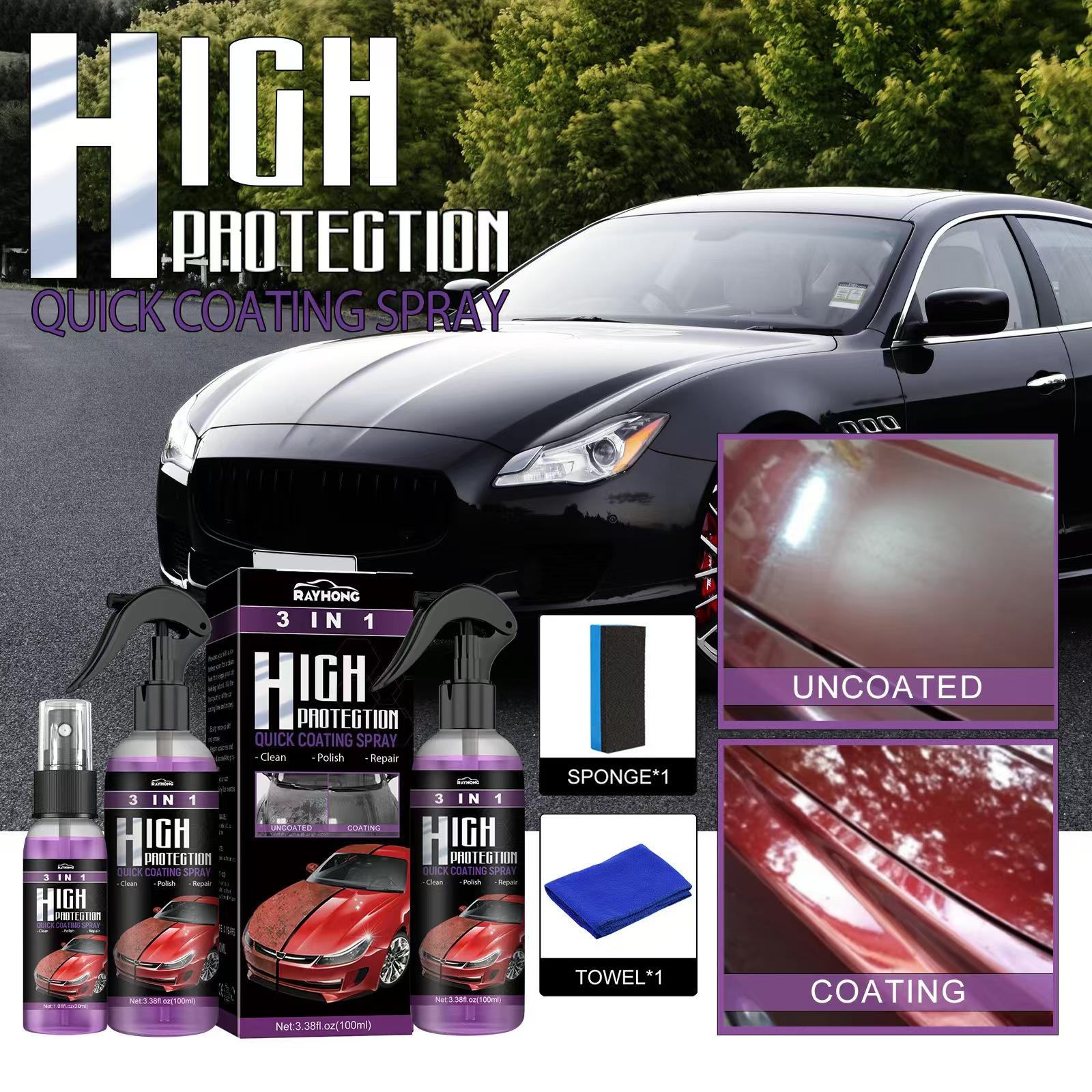 Premium Quality 3 In 1 High Protection Quick Car Coating Spray | Buy 1 Get 1 Free🔥  (Pack Of 2)
