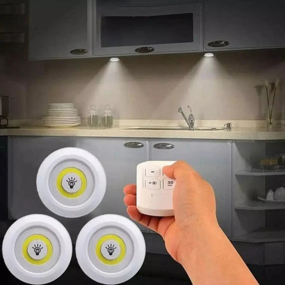 Led Night Light With Remote Control Pack of 3 Wireless LED Night Lights with Remote Control – Eshopistan