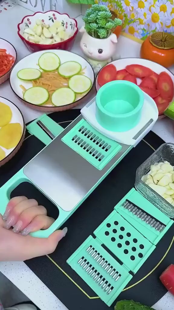Stainless Steel Multifunctional Vegetable Cutter & Grater | 6-in-1 Slicer, Shredder, Peeler –  .....!معیار کی گارنٹی 100٪ – کھول کر چیک کریں، پھر ادائیگی کریں