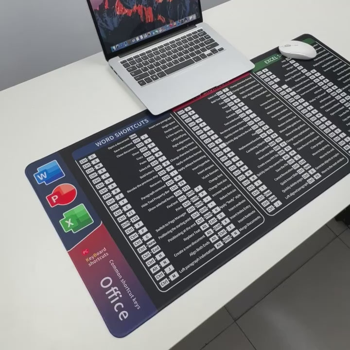 Anti-slip Keyboard Mouse Pad with Shortcut Keys excel/word/ppt/Photoshop/Browser