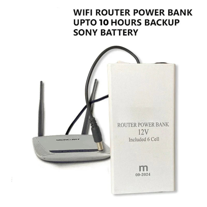 20,000 MAh   12V-Wifi Router Power Bank (8-10hrs Battery Time)