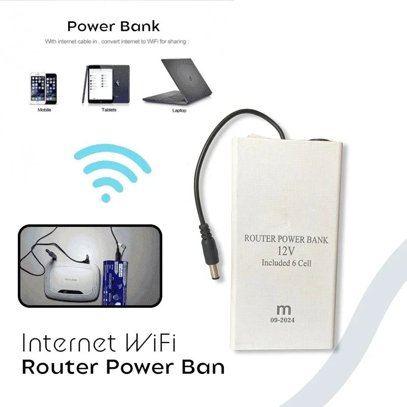 20,000 MAh   12V-Wifi Router Power Bank (8-10hrs Battery Time)