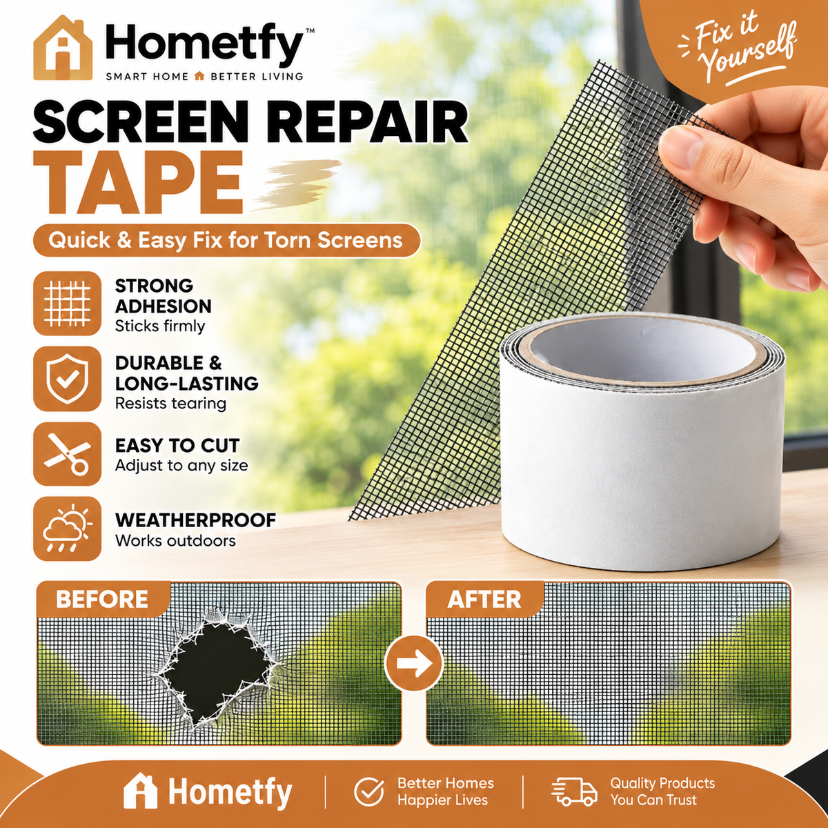 Door & Window Screen Repair Tape – Easy Fix  (🔥 BUY 1 GET 1 FREE! 🎁)